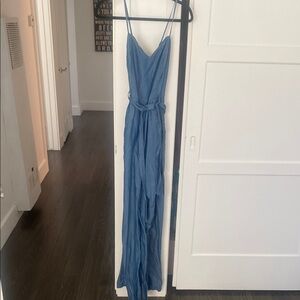 Women's light weight Jean Lulus jumpsuit. 58” total length